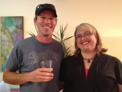 Gordon Kear, owner of Altamont Brewing with Tricia Zinke, owner of Asheville Hair Design