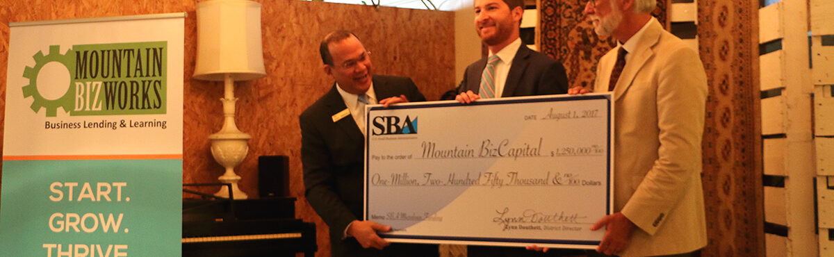 Mountain BizWorks receiving SBA check