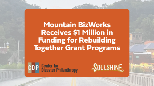 Mountain BizWorks receives new awards support helene grants; headline shown over picture of Marshall, NC